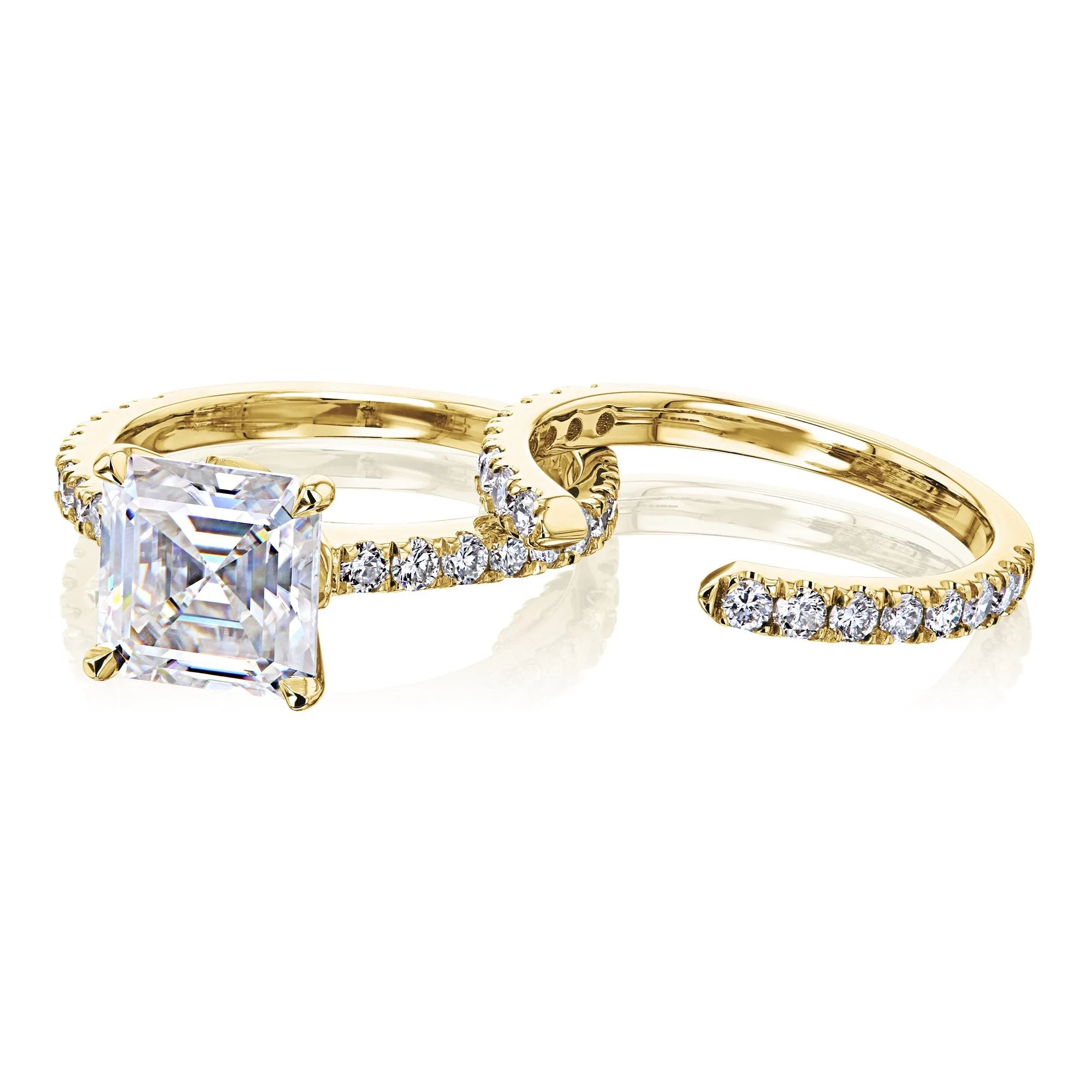 2.2ct Asscher Moissanite Bridal Set