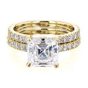 2.2ct Asscher Moissanite Bridal Set