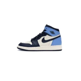 Air Jordan 1 High Retro GS High Obsidian UNC Grade School Sail Obsidian University Blue