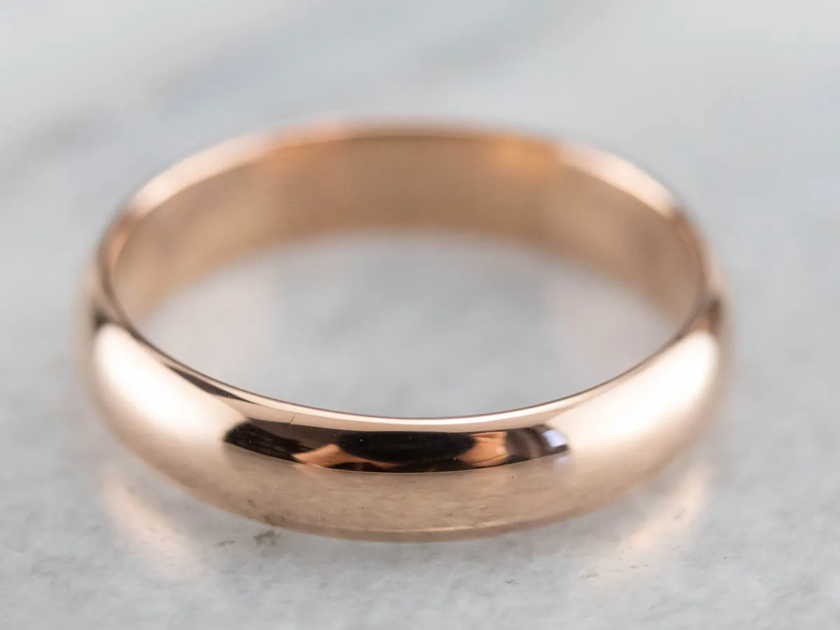 Antique Rose Gold Wedding Band