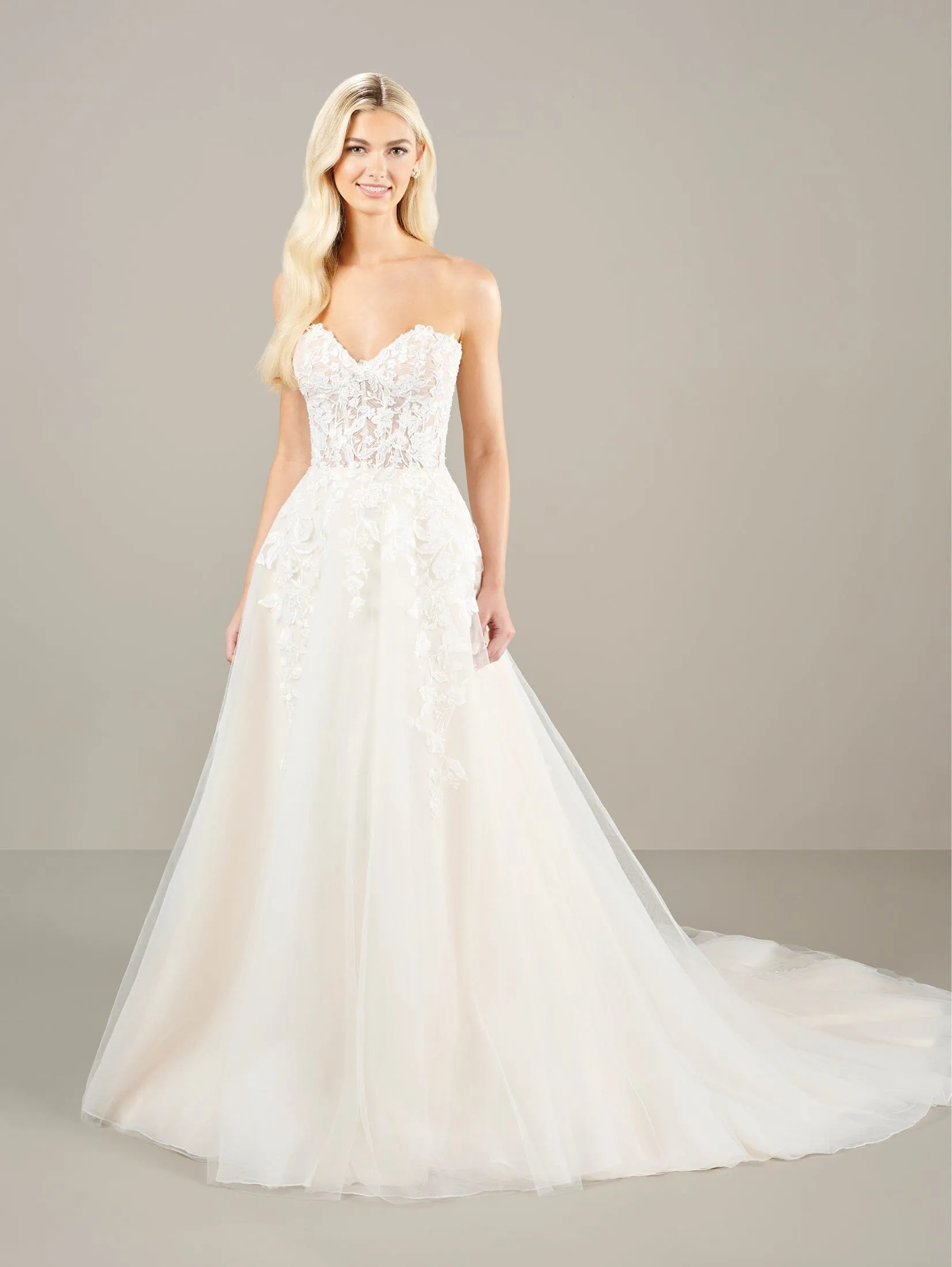 Applique Cape Sleeve Bridal Gown by Adrianna Papell 31277