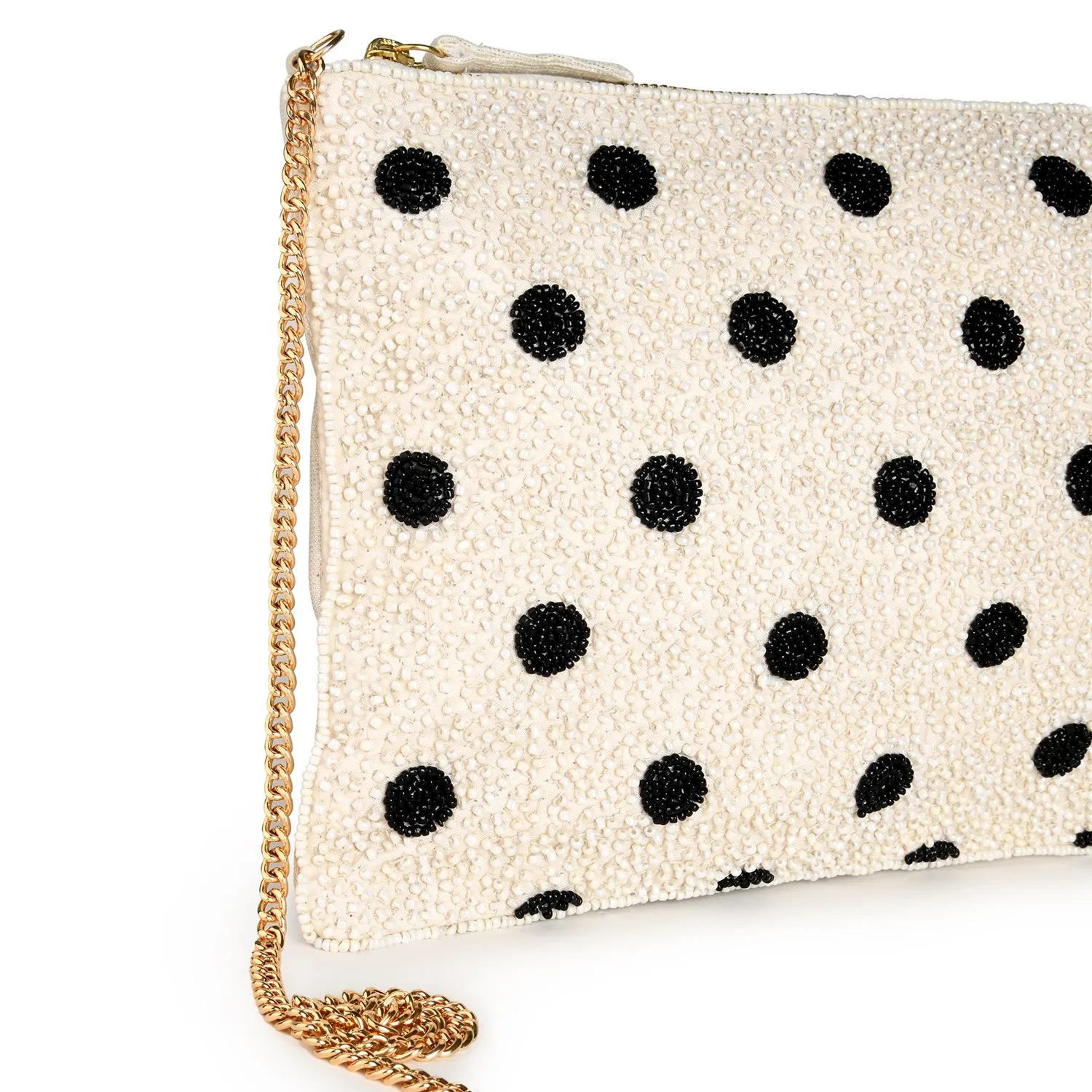 Beaded Polka Dot Clutch Bag