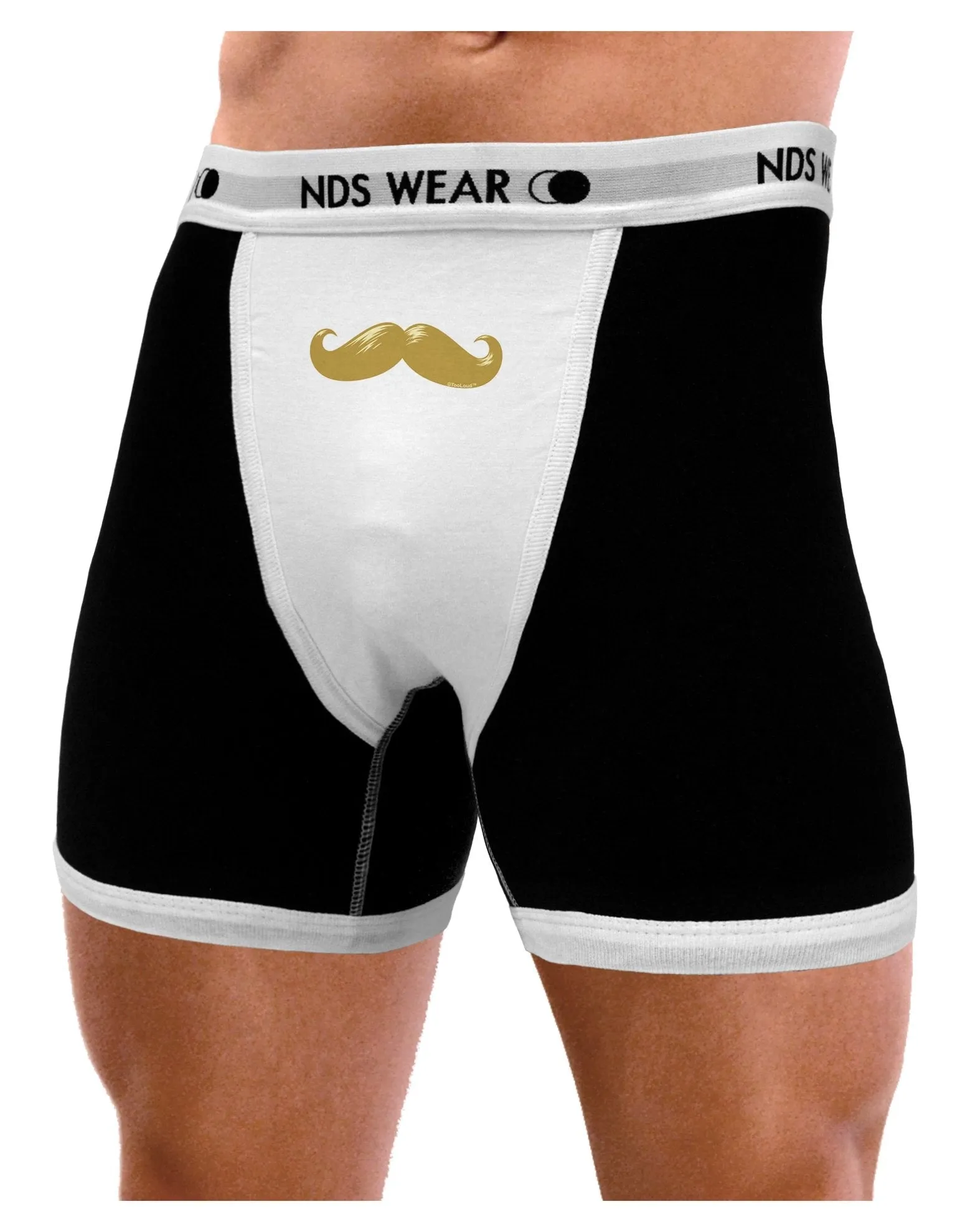 Big Gold Blonde Mustache Mens Boxer Brief Underwear