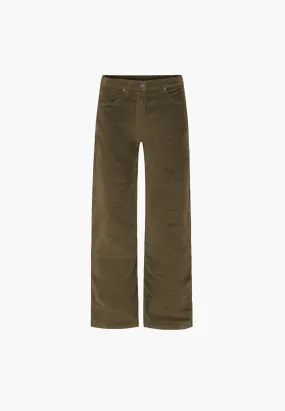 Carol Loose Corduroy - Medium Length - Dark Olive