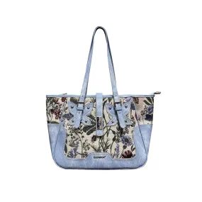 Cultivator Vintage Denim Butterfly Floral Panels Tote Shoulder Bag Handbag