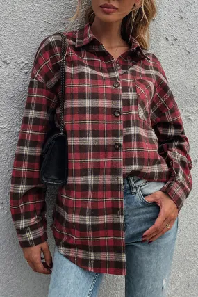 elveswallet Classic Red Plaid Patchwork Shirt