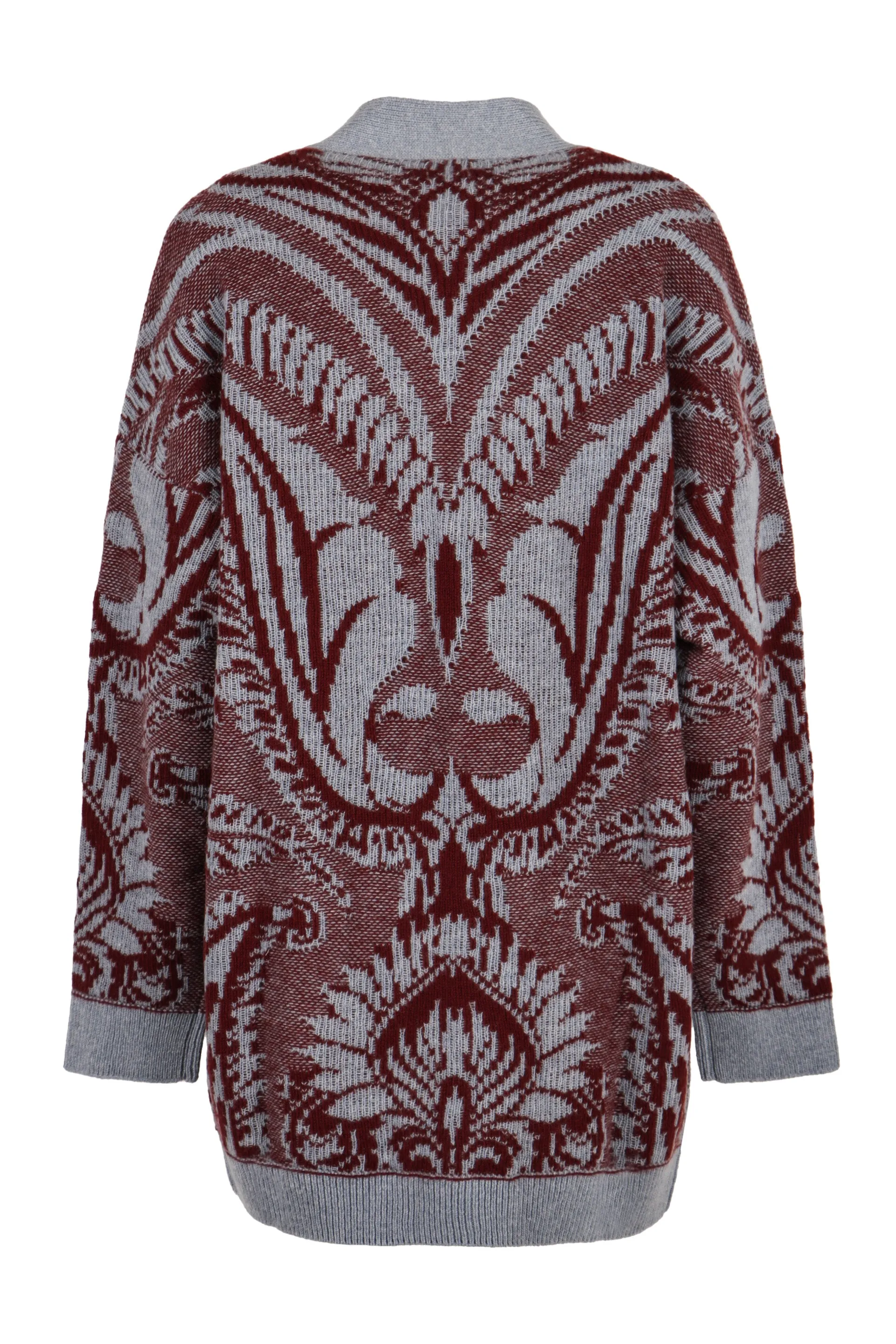 FLORAL JACQUARD KNITTED CARDIGAN