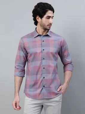 Men's Purple Checkered Full Sleeve Casual Shirt