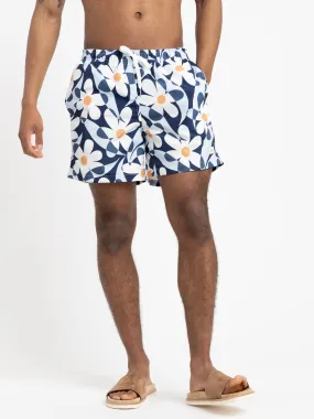 Navy Daisy Trip Swim Trunks