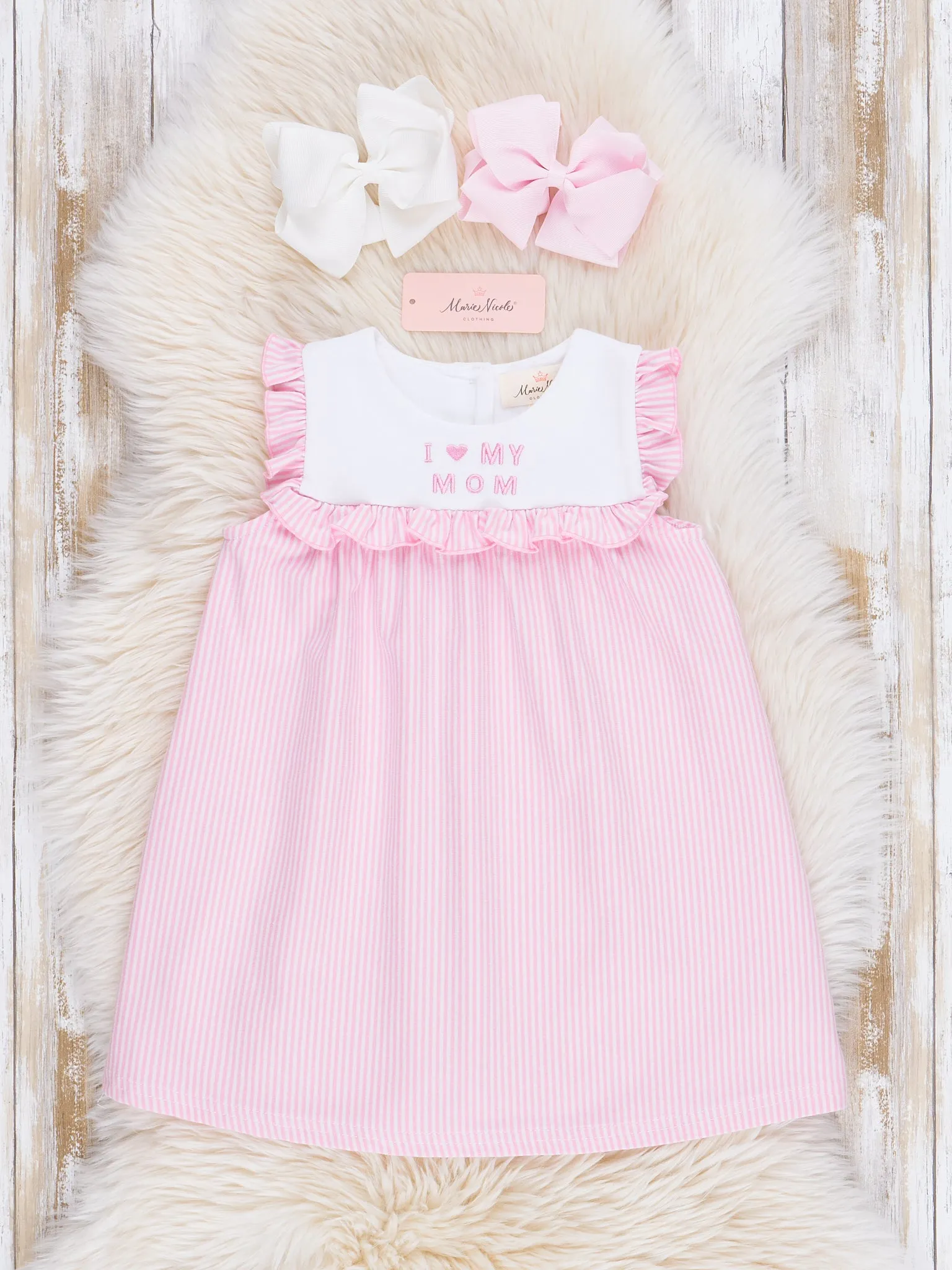 Pink Mom Love Ruffle Dress