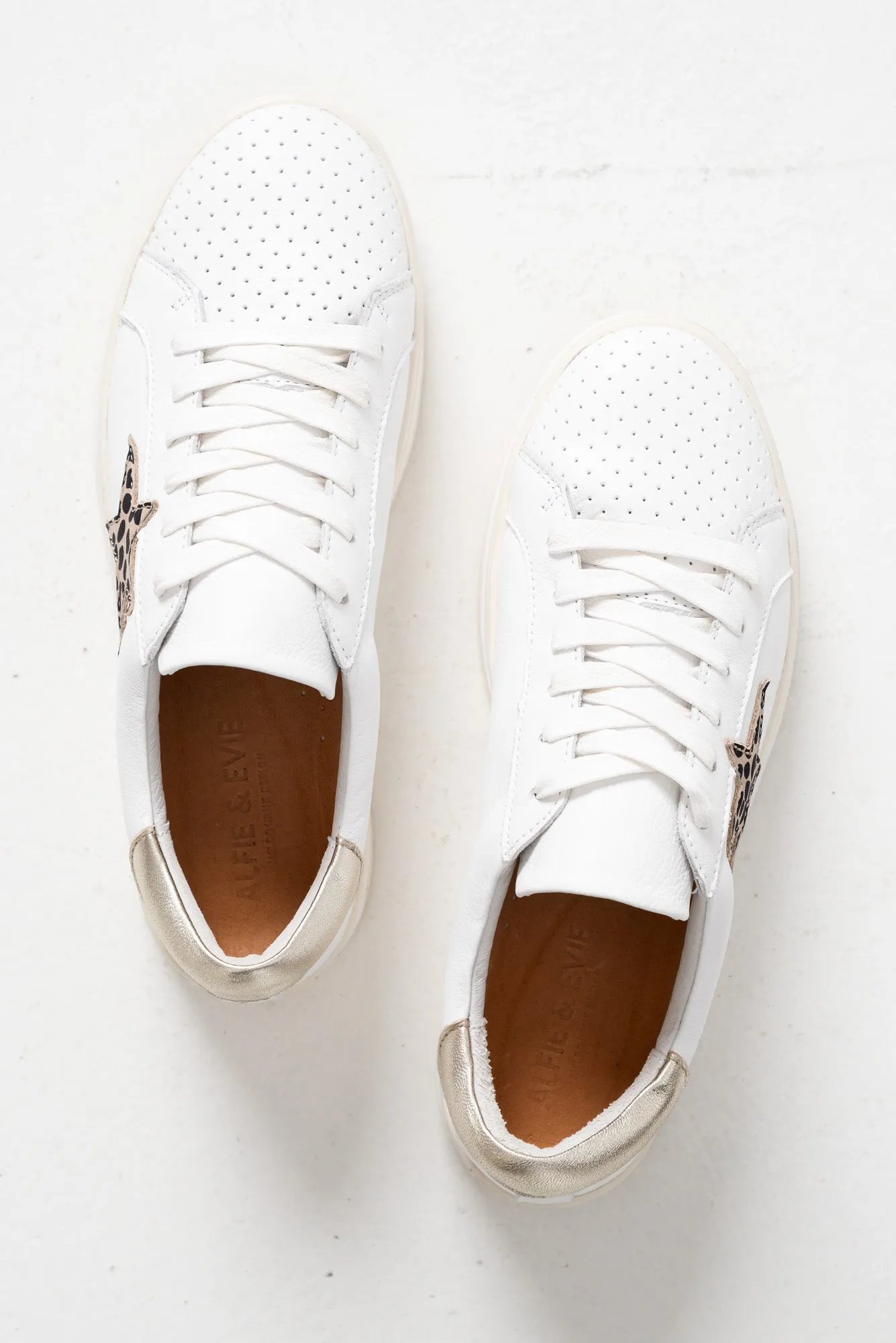 Pixie Star White Leopard Leather Sneaker