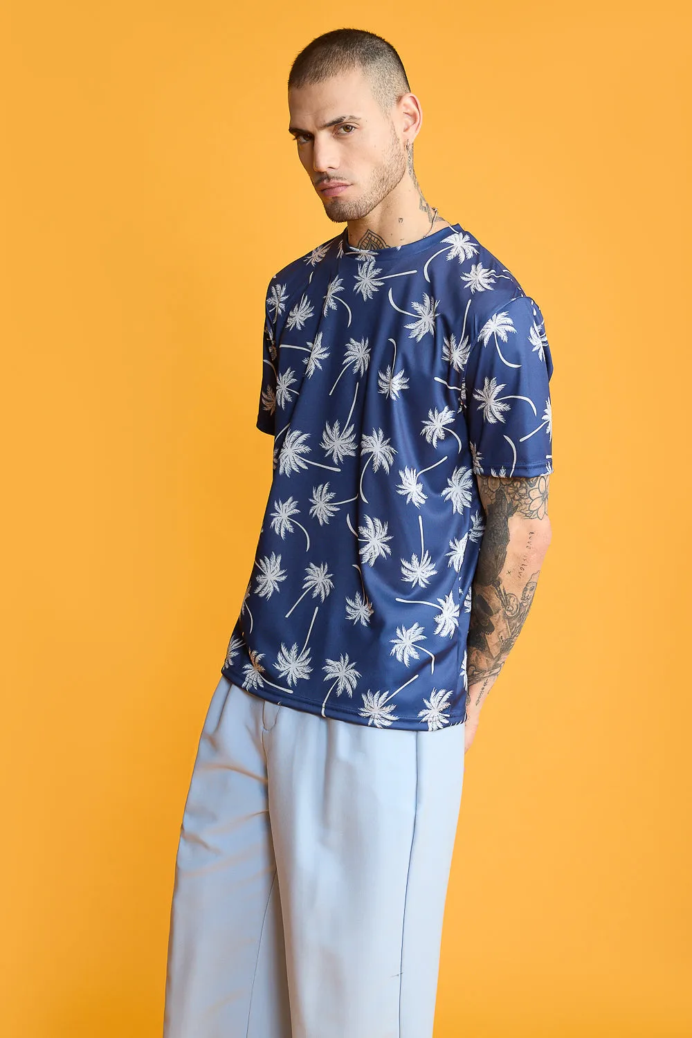 Printed Men's T-Shirt- Coconut Trees