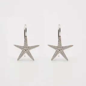 Starfish - dangly earrings - silver 925