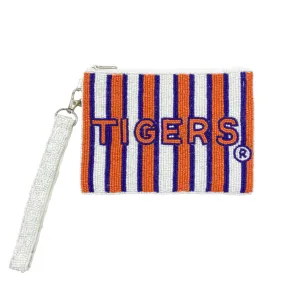 TIGERS CLEMSON UNIVERSITY BEADED STRIPE WRISTLET