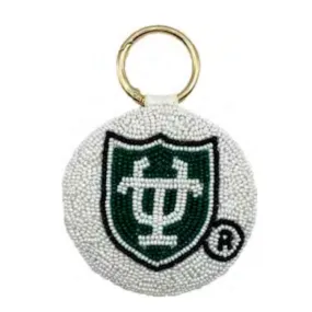 TULANE UNIVERSITY BEADED KEY RING