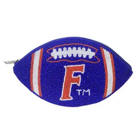 UF UNIVERSITY OF FLORIDA BEADED FOOTBALL COIN BAG