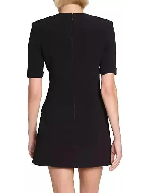 Women’s Black Crepe Eight-Button Mini Dress